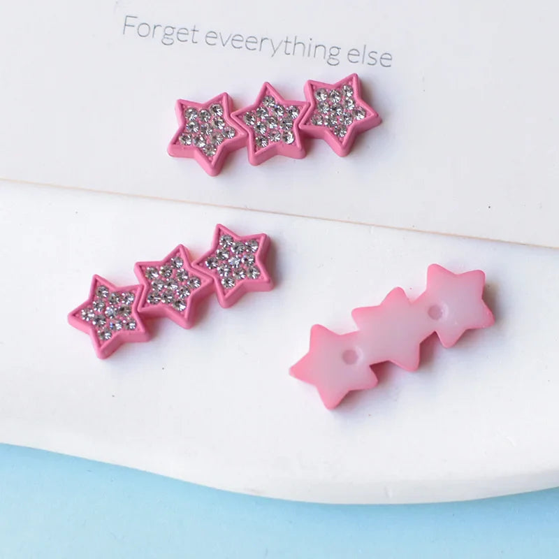 WFFNNKC 10Pcs Kawaii Rhinestone Star Flatback Resin DIY Accessories – Wedding, Scrapbooking, Hairpin, Jewelry & Brooch Decor
