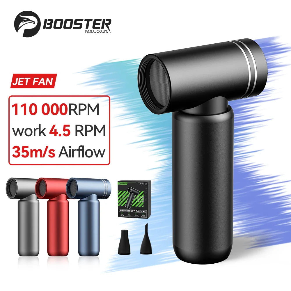 110,000RPM Booster Jet Fan Turbo Mini – Portable Electric Air Blower for Car Cleaning and Air Duster