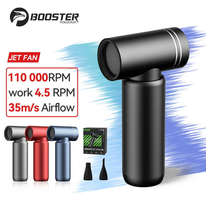 110,000RPM Booster Jet Fan Turbo Mini – Portable Electric Air Blower for Car Cleaning and Air Duster