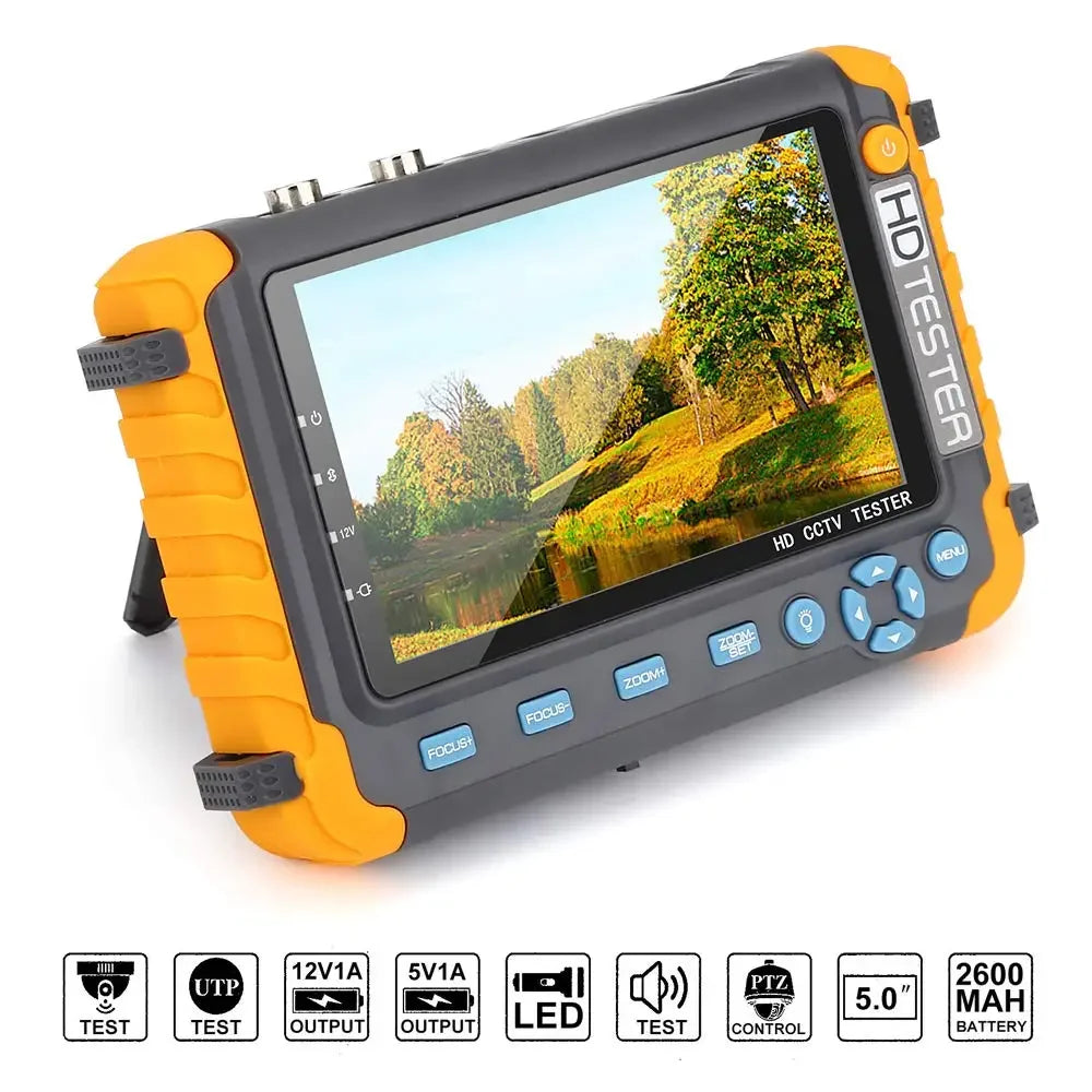 8MP CCTV Tester – 5-Inch Camera Monitor for AHD/CVI/TVI, 4K CVBS Analog, HDMI & VGA Input Mini CCTV Monitor