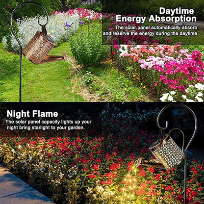 Retro Solar Watering Can Lantern - Waterproof Hanging Star LED Fairy Light for Garden Decor