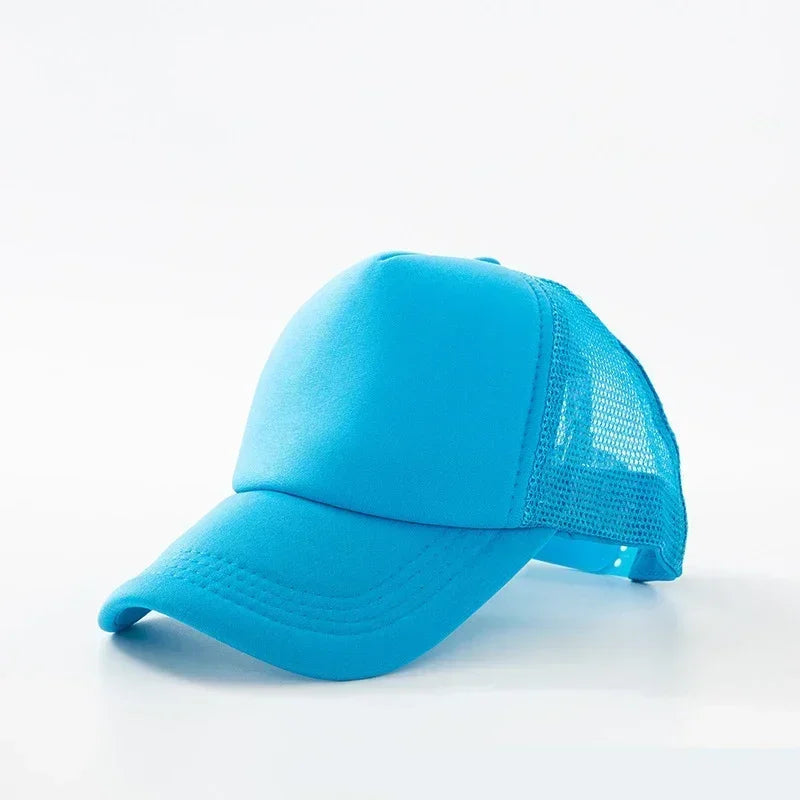 Custom Logo Trucker Hat - Adjustable Polyester Mesh Baseball Cap for Men & Women
