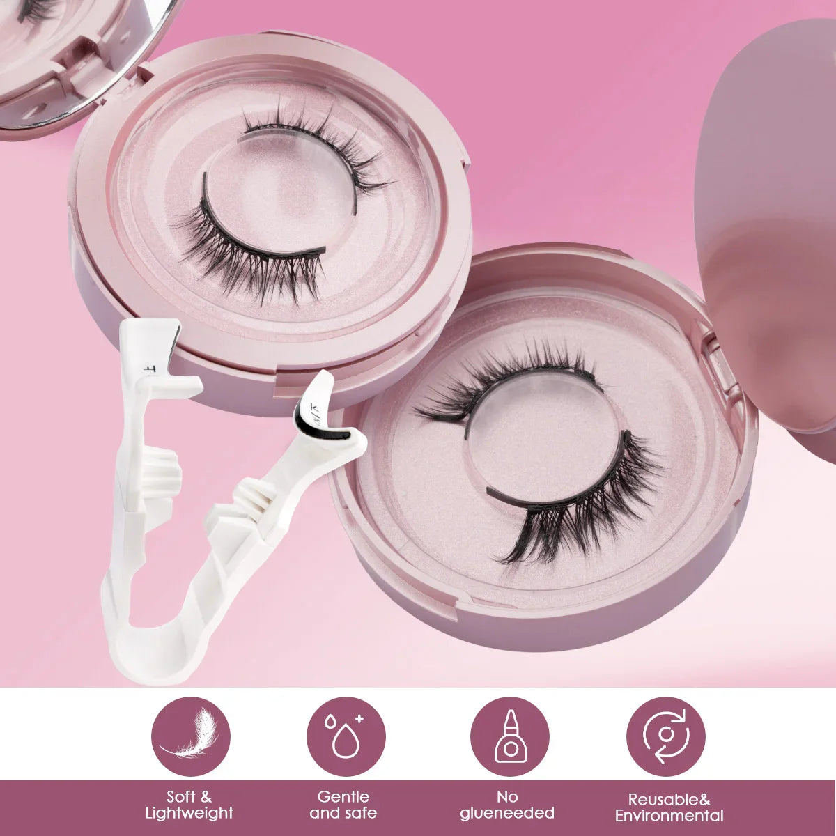 Handmade 3D Magnetic Mink Eyelashes – 1/2 Pairs Reusable False Lashes with Tweezers for Natural Long Look Makeup