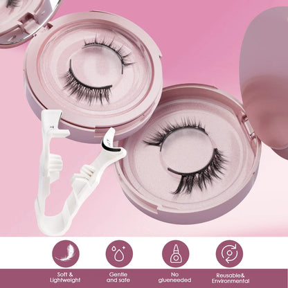 Handmade 3D Magnetic Mink Eyelashes – 1/2 Pairs Reusable False Lashes with Tweezers for Natural Long Look Makeup