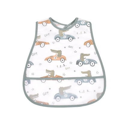 Adjustable Baby Bibs - Waterproof EVA Cotton Cartoon Feeding Bibs with Burp Cloth for Boys & Girls
