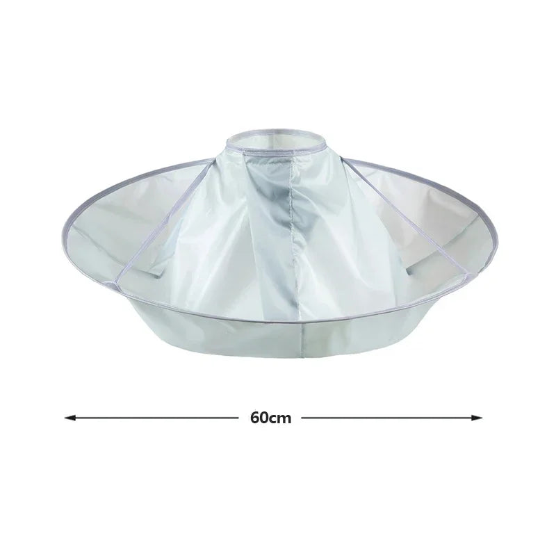 Waterproof Hair Cutting Cape - Foldable Umbrella Style Salon Barber Cover Cloth for Home Hairdressing and Adult Use