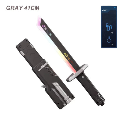 Colorful Glowing Sword Toy - LED Streamer Light Sword with Spark & Smoke Effects for Kids Christmas & Birthday Gifts