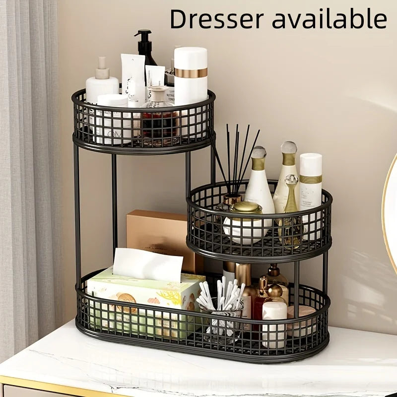 Stainless Steel Multi-Layer Round Fruit Basket – Elegant Metal Storage & Display Rack for Kitchen, Dining & Living Room