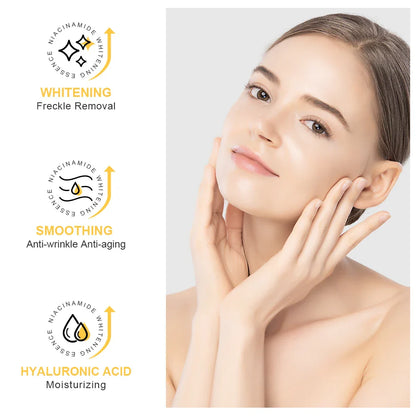 Niacinamide 24K Gold Face Serum — Hyaluronic Acid Whitening Dark Spot Corrector Skincare Essence