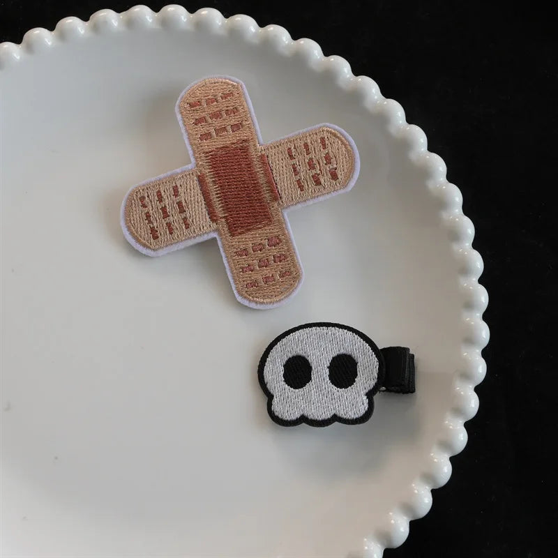 Gothic Lolita Cross Skull Hair Clip - Y2K Harajuku Punk Hairpin Accessory