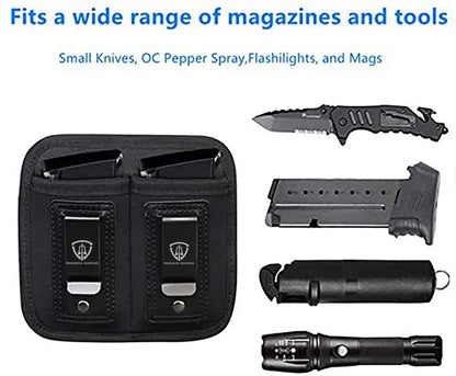 9mm .40 .45 Pistol Magazine Pouch – Single/Double Stack Holster, Concealed Carrier for Glock, S&W M&P, Sig Sauer, 1911, Beretta