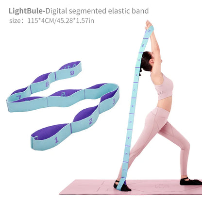 Elastic Yoga Stretching Strap with Loops – Stretch Band for Ballet, Dance, Pilates, Gymnastics, and Body Flexibility