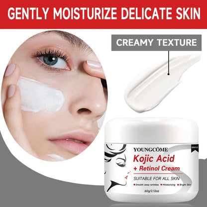 Kojic Acid & Retinol Anti-Aging Cream – Moisturizer for Wrinkle Removal, Skin Whitening and Brightening Face Care