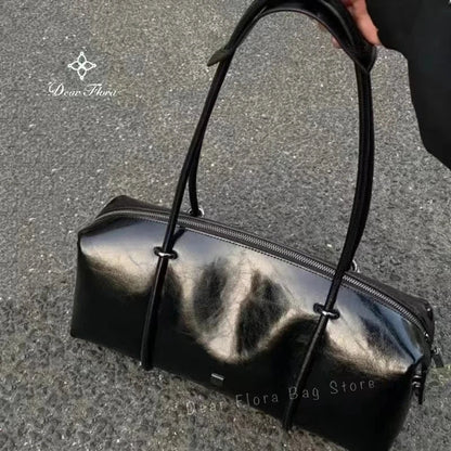 Y2K Women’s Bag — Large Capacity Boston Pillow Handbag, Spicy Girl Fashion Motorcycle Shoulder Tote Bag