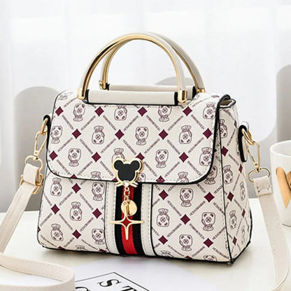 Luxury Women Shoulder Bag - Leather Printed Monogram Tote Handbag with Crossbody Style