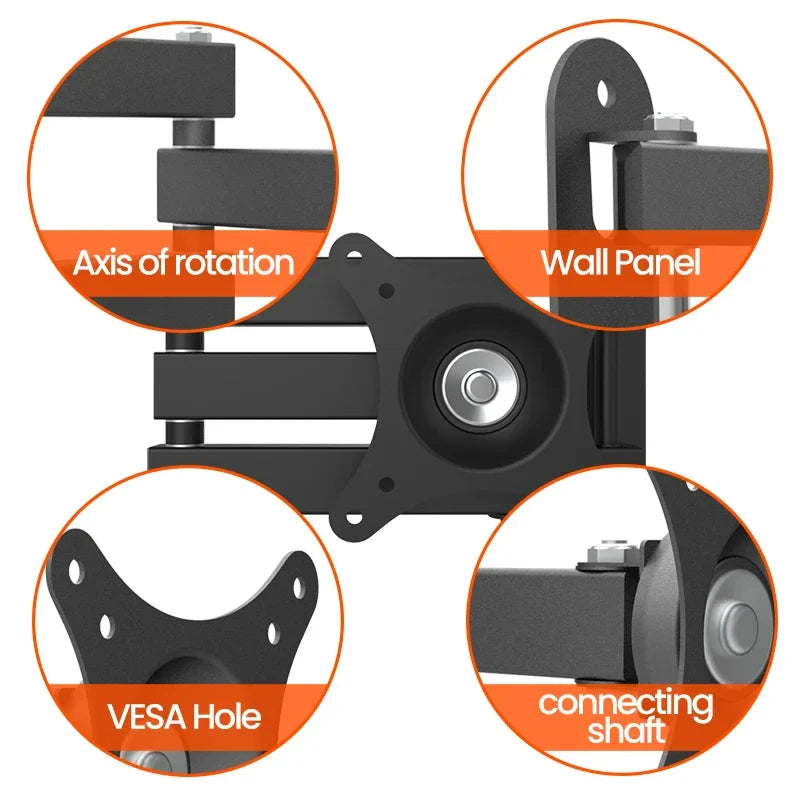 Universal Adjustable TV Wall Mount Bracket – Rotatable Holder for 14-32" LCD & LED Flat Panel Monitors