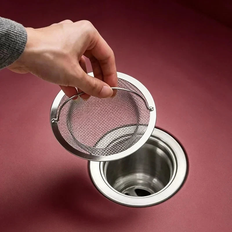 Stainless Steel Sink Strainer - Kitchen & Bathroom Drain Hair and Food Waste Filter