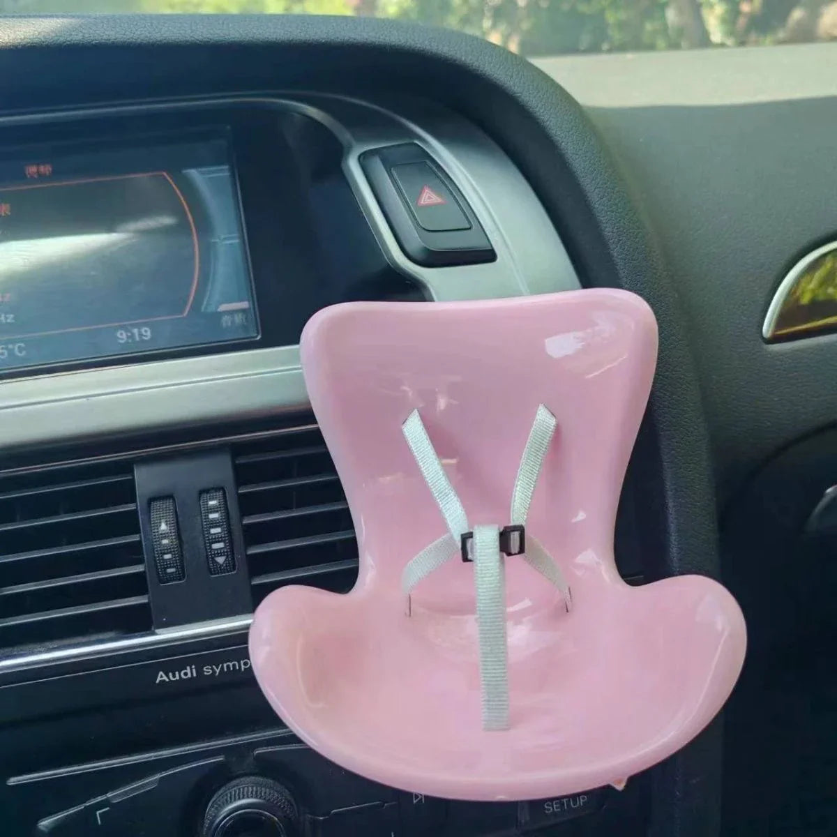 New 15-17cm Labubu Doll Safety Seat – Cute Doll Air Outlet Aromatherapy Decoration for Car Interior