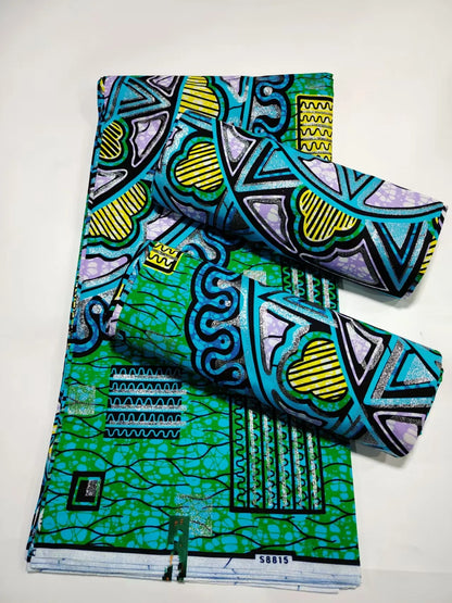 Original African Wax Print Fabric - 6 Yards 100% Cotton Nigerian Ankara Sewing Material