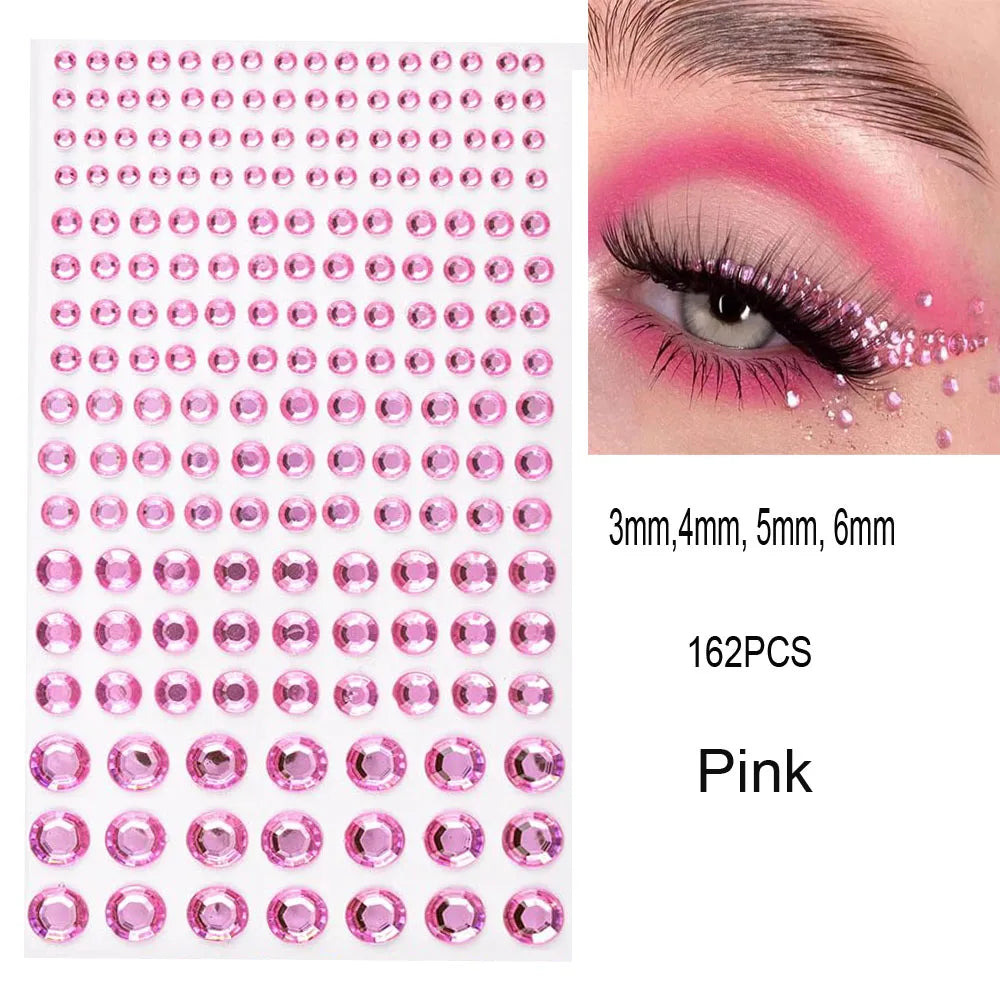 5D Face Diamond Gem Stickers - Colorful Rhinestone Body Makeup Tattoo for Festival, Nail Art & DIY Bling Style