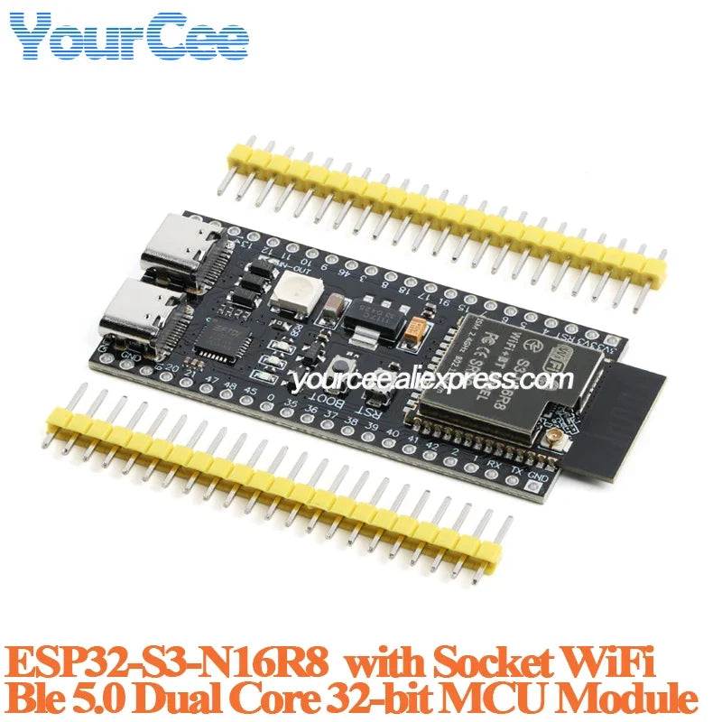 ESP32-S3 Dual Type-C Development Board - N16R8 N8R2 Core Module with Antenna Base for IoT Projects