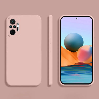 Square Liquid Silicone Phone Case for Xiaomi Redmi Note 10 Pro Max / 10S / 10T 5G Soft Shockproof Protective Cover
