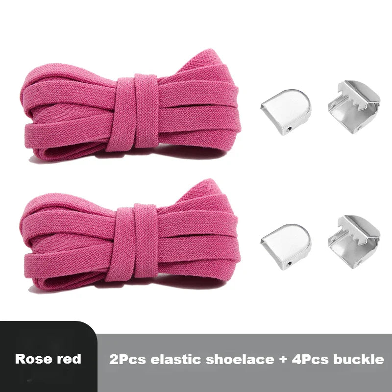 No-Tie 8MM Flat Elastic Shoelaces – Quick Sneakers Laces for Kids & Adults, Shoe Accessories