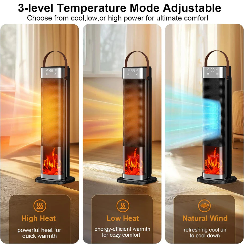 2000W Electric Space Heater – Portable PTC Fan Heater with Remote Control for Home, Office & Hot Air Blower