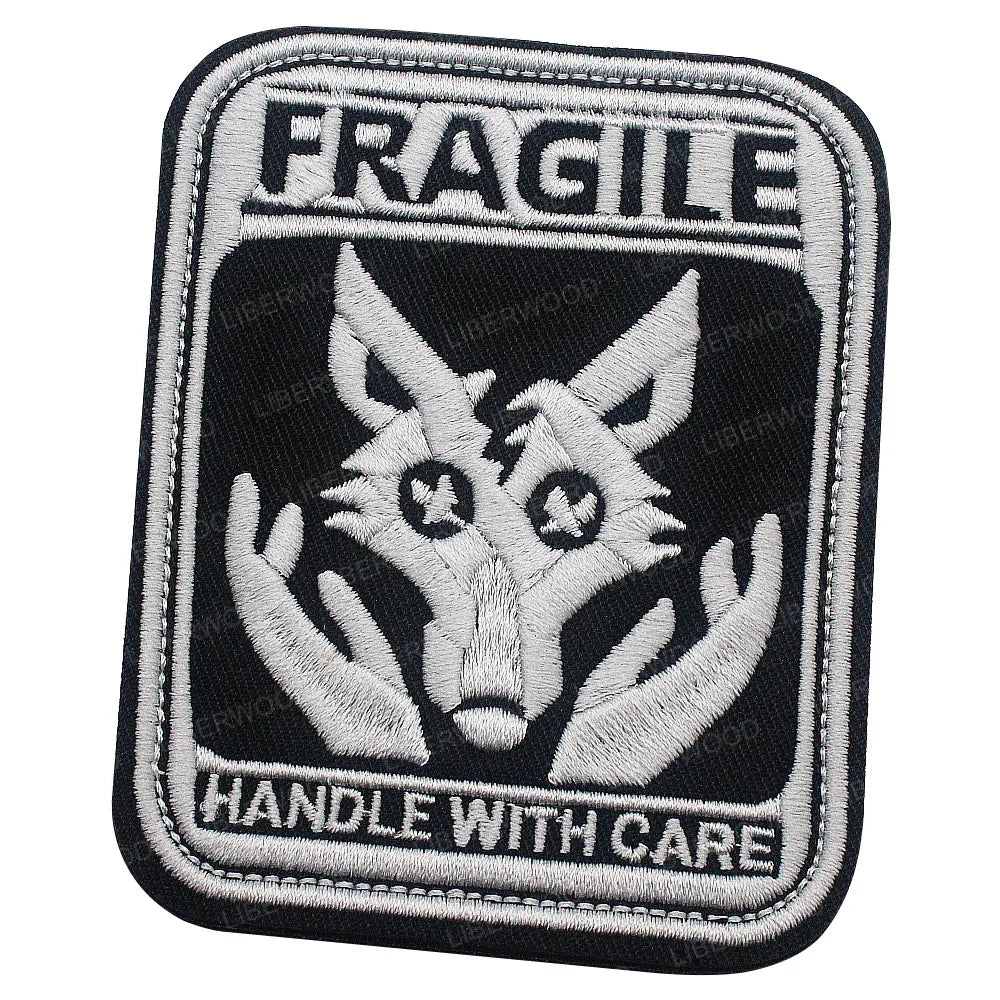 Dog Bite Risk Warning Patch - Embroidered K9 Service Dog Hook & Loop Badge