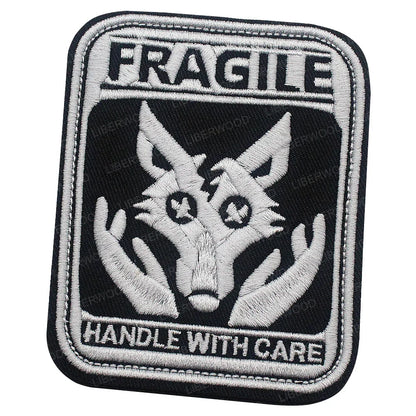 Dog Bite Risk Warning Patch - Embroidered K9 Service Dog Hook & Loop Badge
