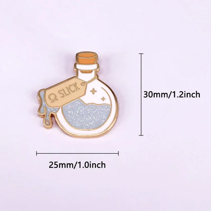 Omega Glitter Bottle Enamel Pin - ABO Novel Fanfiction Lapel Brooch for Fans