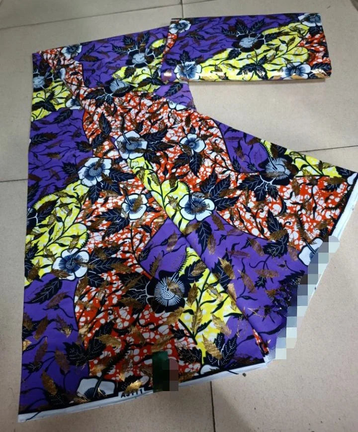 African Real Wax Print Fabric - 6 Yards 100% Cotton Ghana Ankara Loincloth Material