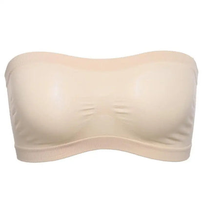Women’s Sexy Strapless Crop Top Bra – Breathable Mesh Bandeau, Invisible No-Pad Summer Brassiere