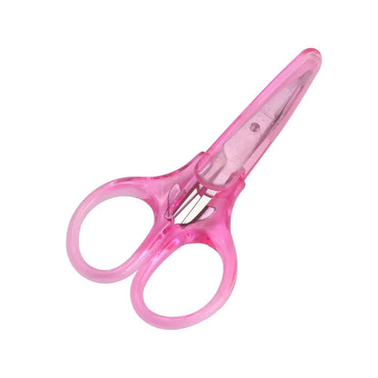Compact Precision Craft Scissors - Sharp Stainless Steel Blades with Protective Cap for Travel, Stationery & DIY Projects