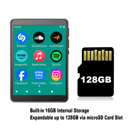 Famue PA03 Android MP3/MP4 Player - 48GB HiFi Lossless Audio with 2.8-Inch Screen, WiFi & Bluetooth