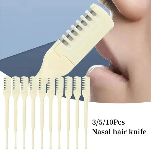 360° Rotating Nose Hair Trimmer - Manual Facial Hair Cleaner with Eyebrow Shaping & Grooming Tool