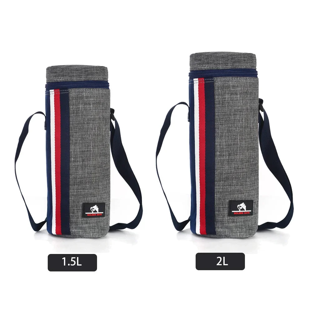 Insulated Water Bottle Storage Bag - 1L/2L Oxford Cloth Cooler Carrier for Summer Travel Hiking & Climbing