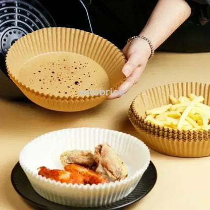 Disposable Air Fryer Liners Non-Stick Parchment Baking Paper for Air Frying, Roasting & Microwave Use