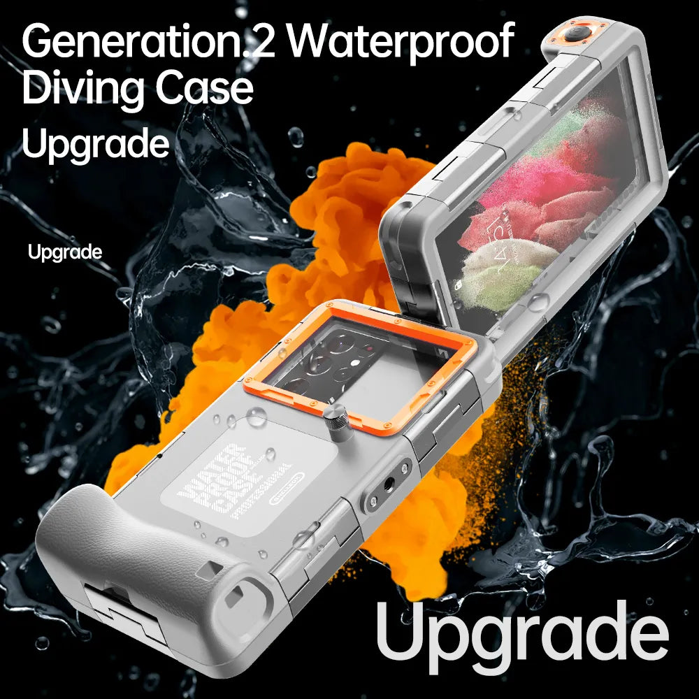 15M Professional Diving Phone Case for iPhone 15/14/13/12 Pro Max - Waterproof Cover for Underwater Photography, Compatible with Samsung S22/S23