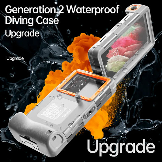 15M Professional Diving Phone Case for iPhone 15/14/13/12 Pro Max - Waterproof Cover for Underwater Photography, Compatible with Samsung S22/S23