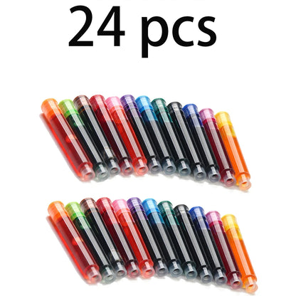 Colorful Fountain Pen Ink Cartridges - 12-60PCS 3.4mm Ink Sac Refills for Drawing, School & Office Writing Supplies