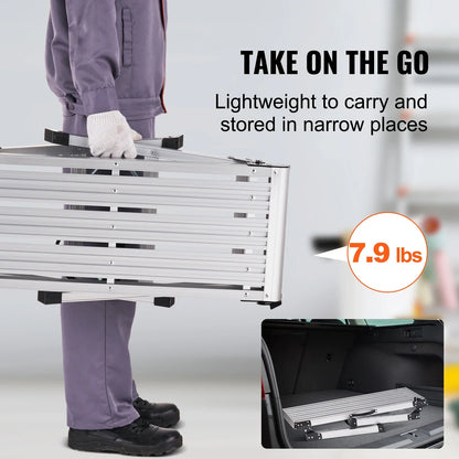 SucceBuy Folding Work Platform & Aluminum Drywall Stool – Heavy Duty Ladder with 330lb Load Capacity & Non-Slip Feet