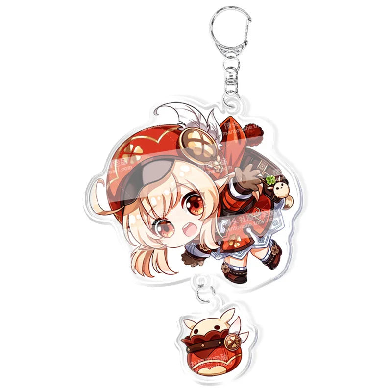 Genshin Impact Keychain – Acrylic Figure & Metal Holder Key Ring for Kids, Girls & Men