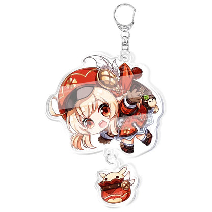 Genshin Impact Keychain – Acrylic Figure & Metal Holder Key Ring for Kids, Girls & Men