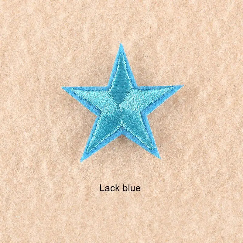 10Pcs Mini Star Embroidery Iron-On Patches – DIY Clothing Appliques Pentagram Stickers for Jackets, Jeans & Bags (Black, White, Gold)