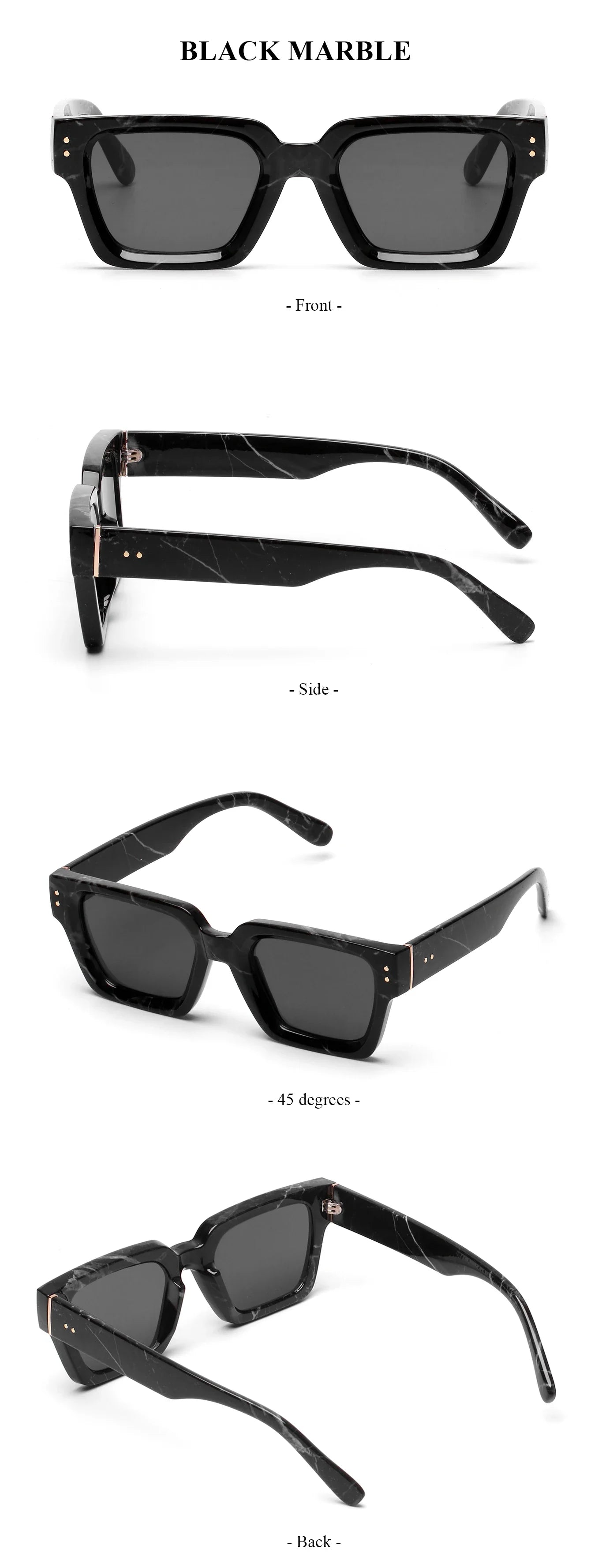 Ruiao 2024 Luxury Premium Designer Sunglasses – Black Square Shades for Men & Women