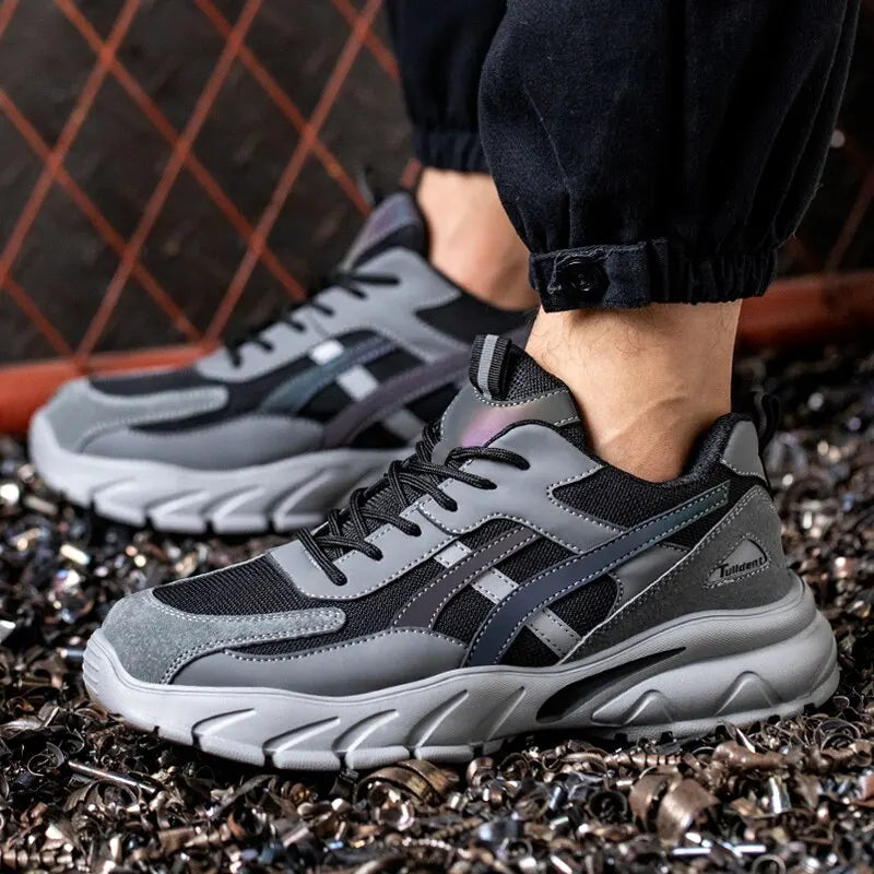 Men’s Puncture-Proof Safety Shoes – Lightweight Steel Toe Work Sneakers & Durable Safety Boots
