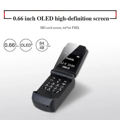 Mini Flip Mobile Phone for Kids – J9 Smallest Clamshell Phone with Bluetooth Dialer & Magic Voice Handsfree Earphone