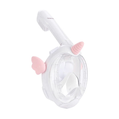 Kids Unicorn Full Face Snorkel Mask - Dry Anti-Fog Waterproof Swimming & Diving Gear for Children