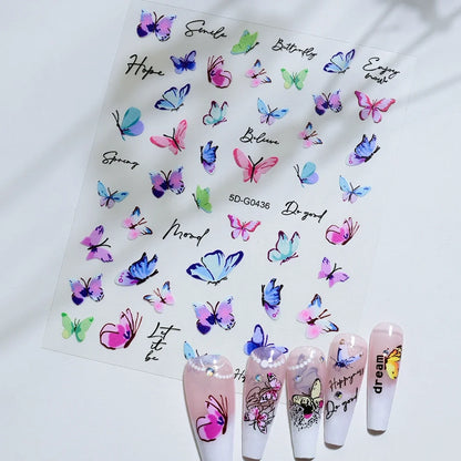 5D Macaron Nail Stickers - Embossed Flower, Fruit, Bear & Rabbit Charms for Summer DIY Manicure Decoration
